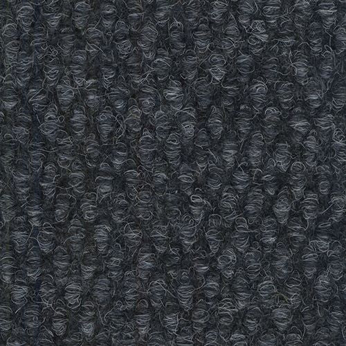 Steel grey patterned polypropylene entrance matting — mid grey tone, fibre bonded, spike resistant