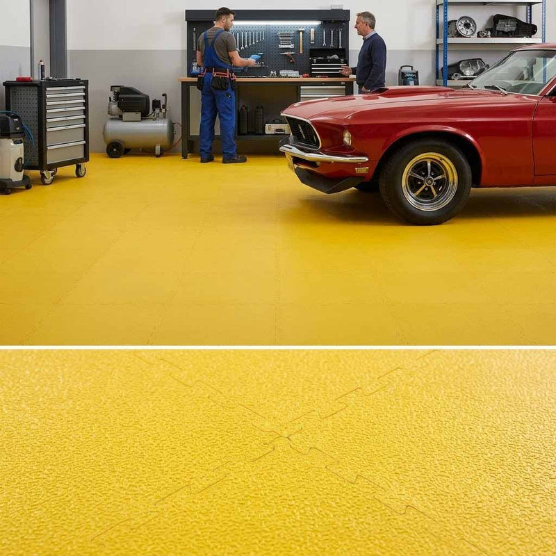 Slip-not 7mm Heavy-Duty Industrial PVC Floor Tiles – Interlocking Garage & Workshop Flooring