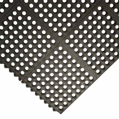 Rubber Anti Slip Industrial Mat Tile with Drainage Holes - Slip Not Co Uk