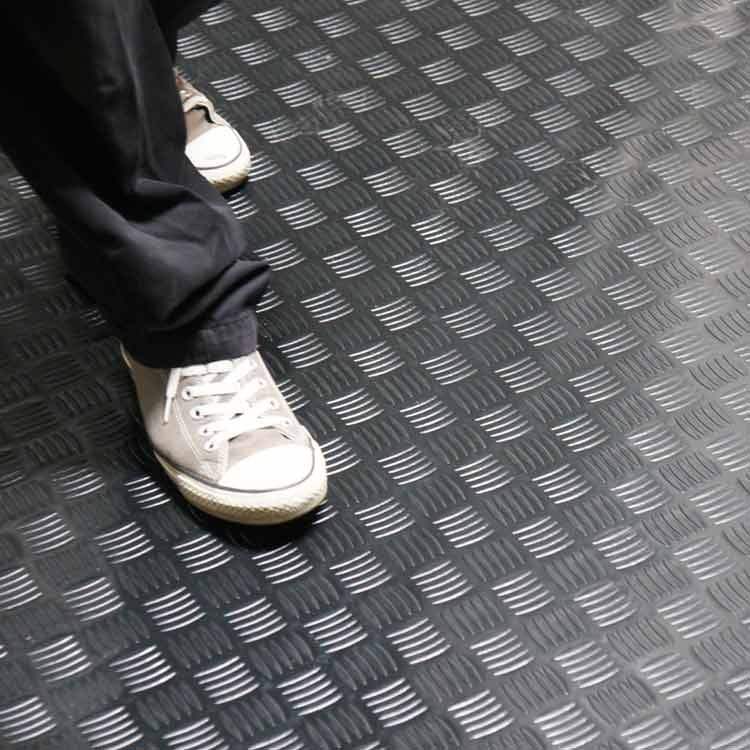 Checker Plate Rubber Matting Linear Meter - Slip Not Co Uk