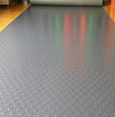 Light Slate Gray Rubber Flooring Round Stud Linear Meter