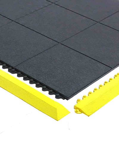 Dark Slate Gray Rubber Interlocking Gym Flooring Solid Top