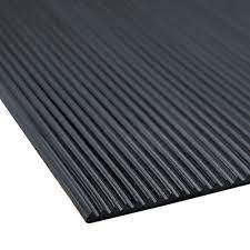 Dark Slate Gray Fine Ribbed Black Rubber Matting 7500v Working / 20,000V tested Linear Meter