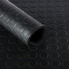 Black Non Slip Rubber Flooring Rolls Studded Dot Penny Pattern Heavy Duty Rolls Cut Lengths